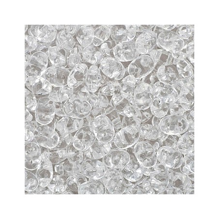 SUPERDUO, 2.5X5MM, CRYSTAL. SOLD PER TUBE OF 10GM.