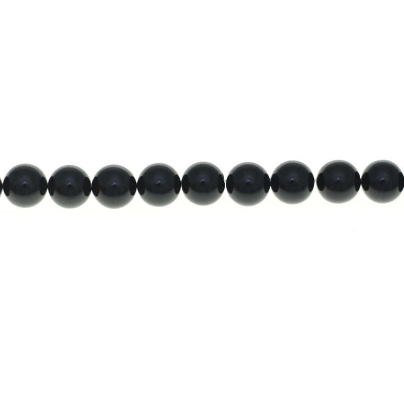 BEAD, BLACK AGATE, 10MM, ROUND. SOLD PER STRAND OF 16 INCH.