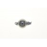 CLASP, BALL, 12MM, RHODIUM PLATED BRASS, NICKEL FREE. SOLD PER PACK OF 5.