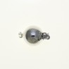 CLASP, BALL, 12MM, SILVER PLATED BRASS, NICKEL FREE. SOLD PER PACK OF 5.