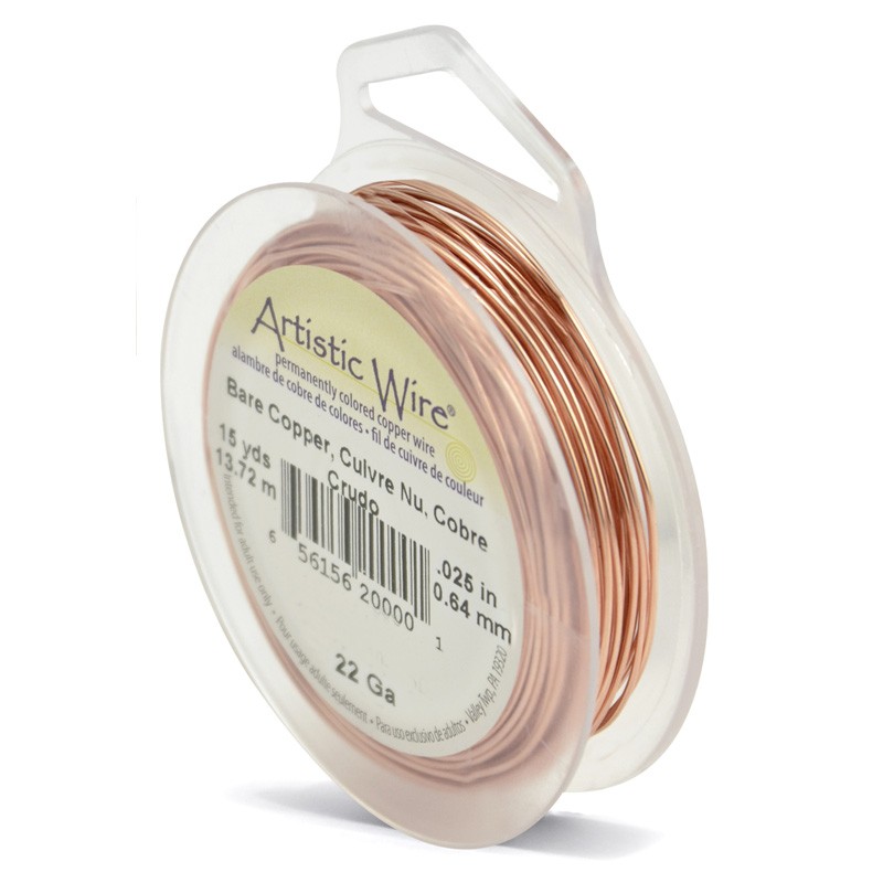 ARTISTIC WIRE, 22 GAUGE (0.64MM), BARE COPPER. SOLD PER PACK OF 15YD.