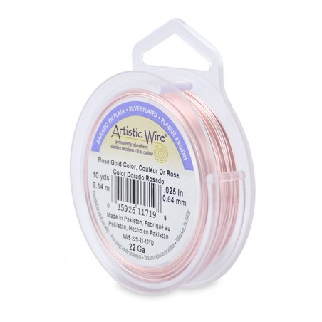 ARTISTIC WIRE, 22 GAUGE (0.64MM), ROSE GOLD COLOR. SOLD PER PACK OF 10YD.