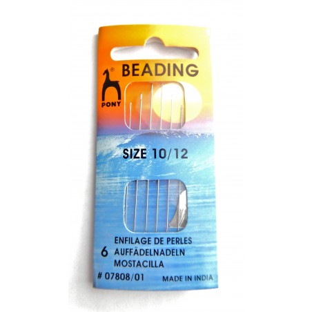 BEADING NEEDLE SIZE 10 & 12, 6PCS PER PACK