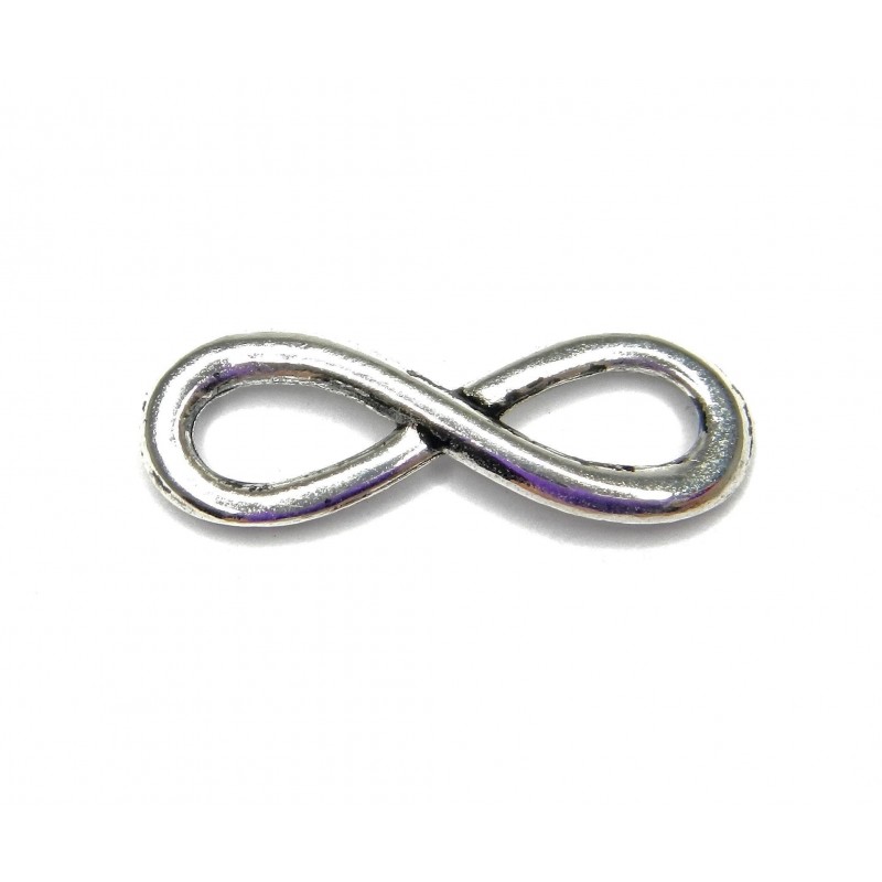 CONNECTOR, INFINITY, 23X8MM, ANTIQUE SILVER. SOLD PER PACK OF 10.