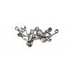 CONNECTOR, LOVE BIRD, 45X21MM, ANTIQUE SILVER. SOLD PER PACK OF 5.