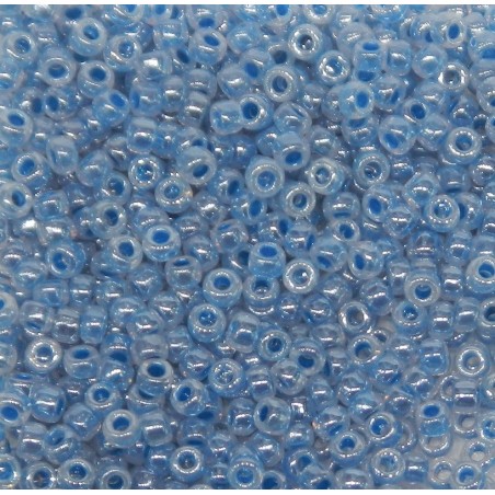 SEED BEAD, MIYUKI, 11/0 BLUE CEYLON (RR545). SOLD PER PACK OF 10GM.