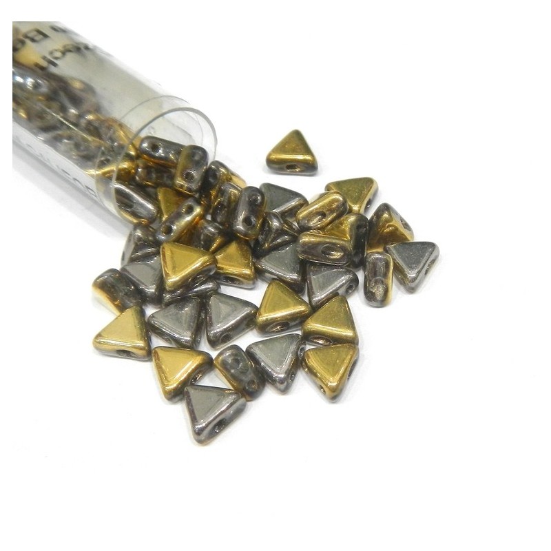 KHEOPS PAR PUCA, 6MM, 2-HOLE, CALIFORNIA GRAPHITE. SOLD PER TUBE OF 9GM.