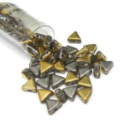 KHEOPS PAR PUCA, 6MM, 2-HOLE, CALIFORNIA GRAPHITE. SOLD PER TUBE OF 9GM.