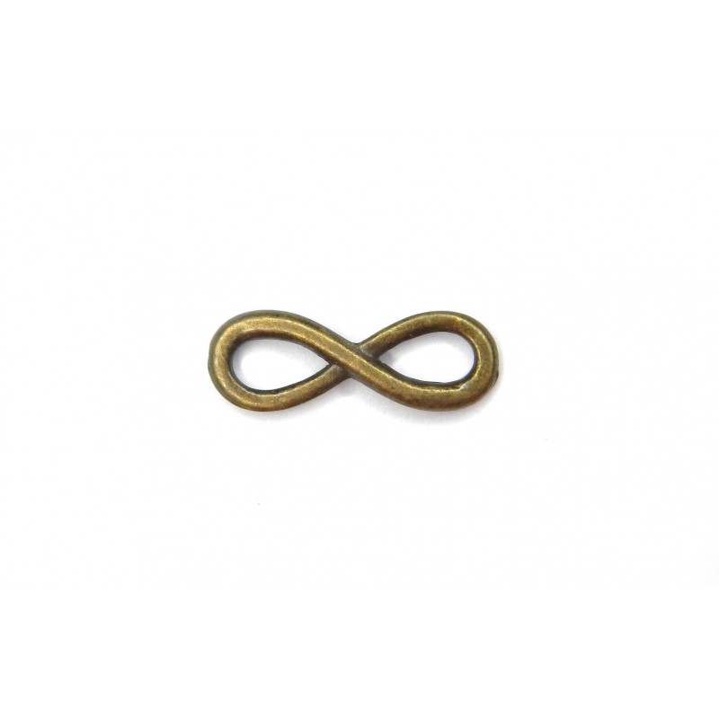 CONNECTOR, INFINITY, 6X23MM, ANTIQUE BRASS. SOLD PER PACK OF 10.