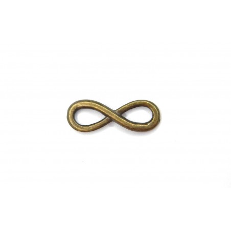 CONNECTOR, INFINITY, 6X23MM, ANTIQUE BRASS. SOLD PER PACK OF 10.