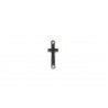 CONNECTOR, CROSS, 9X25MM, RHOODIUM PLATED, ALLOY BASE. SOLD PER PACK OF 10.