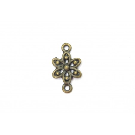 CONNECTOR, FLOWER, 11X18MM, ANTIQUE BRASS. SOLD PER PACK OF 10.