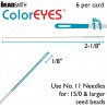 BEADING NEEDLE SIZE 11, COLOR EYES, 6PCS PER PACK