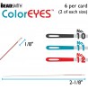 BEADING NEEDLE ASSORTED SIZES, COLOR EYES, 6PCS PER PACK