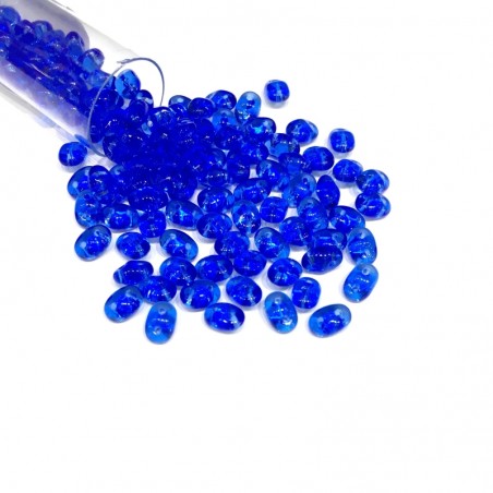 SUPERDUO, 2.5X5MM, SAPPHIRE. SOLD PER TUBE OF 10GM.