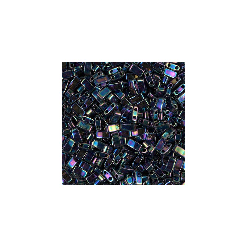 HALF TILA BEAD 5MMX2.3MM, MEDIUM BLUE IRIS (HTL455), 5GM PER PACK.