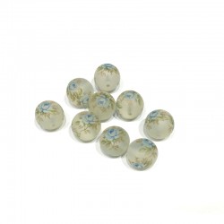 BEAD, TENSHA 12MM ROUND, BASE COLOR FROSTED CLEAR. SOLD PACK OF 10.