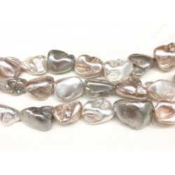 SHELL PEARL, 20X25MM BAROQUE SHAPE, COLOR COMBO 2. SOLD PER STRAND OF 16".