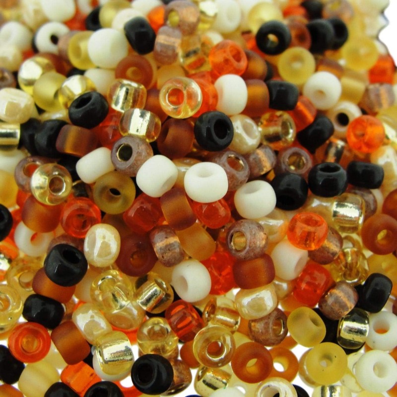 SEED BEAD, MIYUKI 8/0 MIX WHEAT BERRY. SOLD PER PACK OF 10GM.