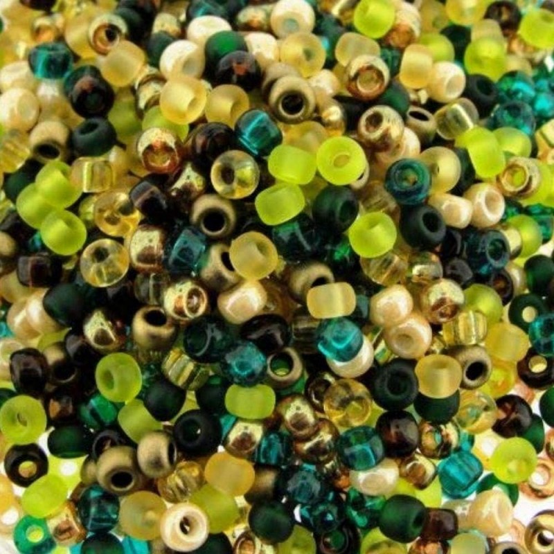 SEED BEAD, MIYUKI 8/0 MIX EARTHTONE. SOLD PER PACK OF 10GM.