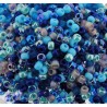 SEED BEAD, MIYUKI 8/0 MIX CARIBBEAN BLUE. SOLD PER PACK OF 10GM.