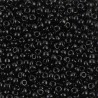 SEED BEAD, MIYUKI 8/0 OPAQUE BLACK 401. SOLD PER PACK OF 10GM.