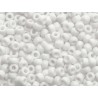 SEED BEAD, MIYUKI 8/0 OPAQUE WHITE 402. SOLD PER PACK OF 10GM.