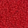SEED BEAD, MIYUKI 8/0 OPAQUE RED 408. SOLD PER PACK OF 10GM.