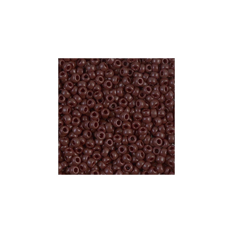 SEED BEAD, MIYUKI 8/0 OPAQUE CHOCOLATE 409. SOLD PER PACK OF 10GM.