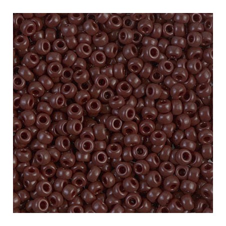 SEED BEAD, MIYUKI 8/0 OPAQUE CHOCOLATE 409. SOLD PER PACK OF 10GM.