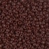 SEED BEAD, MIYUKI 8/0 OPAQUE CHOCOLATE 409. SOLD PER PACK OF 10GM.