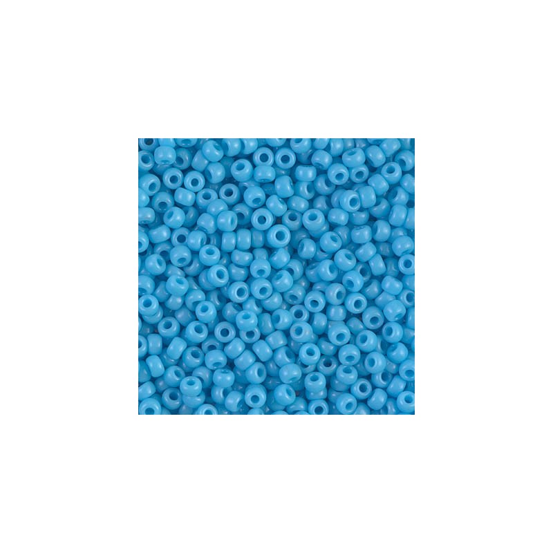 SEED BEAD, MIYUKI 8/0 OPAQUE TURQUOISE BLUE 413. SOLD PER PACK OF 10GM.