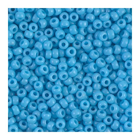 SEED BEAD, MIYUKI 8/0 OPAQUE TURQUOISE BLUE 413. SOLD PER PACK OF 10GM.