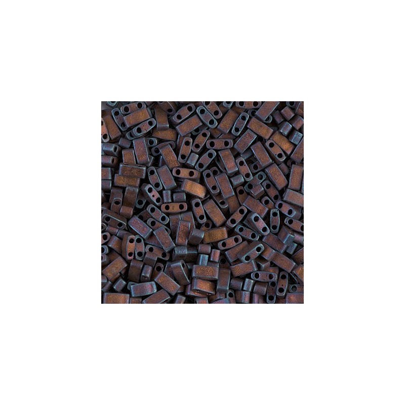 HALF TILA BEAD 5MMX2.3MM, MATTE METALLIC DARK RASPBERRY IRIS (HTL2005), 5GM PER PACK.