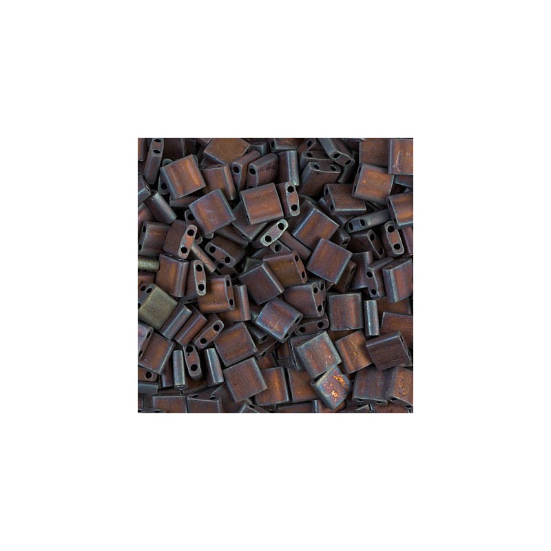 TILA BEAD 5MMX5MM, MATTE METALLIC DARK RASPBERRY IRIS (TL2005), 5GM PER PACK.