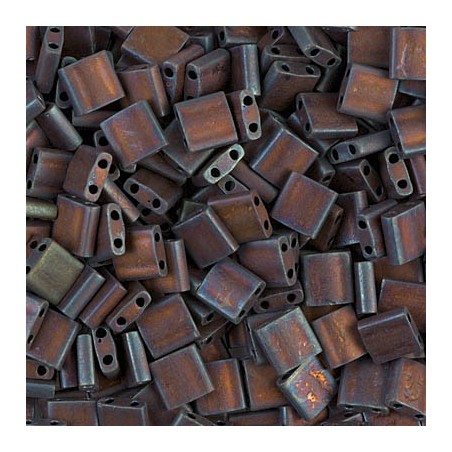 TILA BEAD 5MMX5MM, MATTE METALLIC DARK RASPBERRY IRIS (TL2005), 5GM PER PACK.