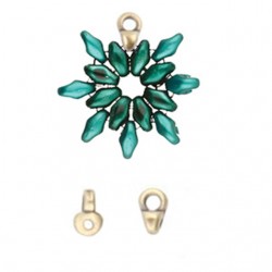 CYMBAL REMATA SUPERDUO BEAD END ANTIQUE SILVER, 4PC PER PACK.