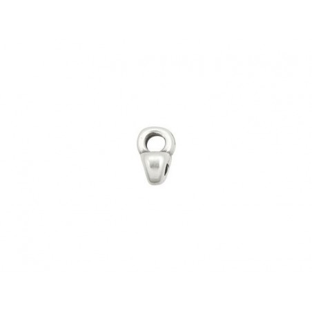 CYMBAL REMATA SUPERDUO BEAD END ANTIQUE SILVER, 4PC PER PACK.