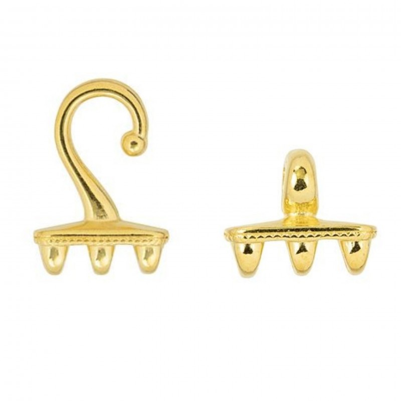 CYMBAL MESARIA III SUPERDUO EYE & HOOK 24K GOLD PLATED, 1 SET PER PACK.