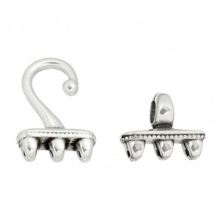 CYMBAL MESARIA III SUPERDUO EYE & HOOK ANTIQUE SILVER, 1 SET PER PACK.