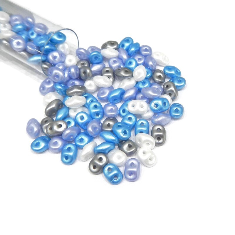 SUPERDUO, 2.5X5MM, LITTLE BOY BLUE. SOLD PER TUBE OF 10GM.
