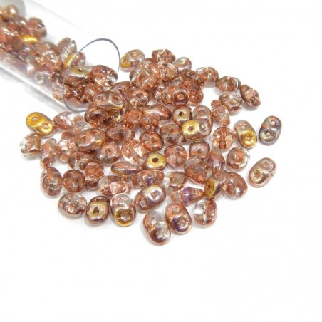 SUPERDUO, 2.5X5MM, CRYSTAL CAPRI GOLD. SOLD PER TUBE OF 10GM.