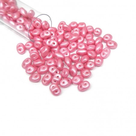 SUPERDUO, 2.5X5MM, PEARL SHINE LIGHT PINK. SOLD PER TUBE OF 10GM.