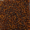 SEED BEAD, MIYUKI, 11/0 SILVERLINED TOPAZ (RR5). SOLD PER PACK OF 10GM.