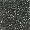 SEED BEAD, MIYUKI, 11/0 SILVERLINED GREY (RR21). SOLD PER PACK OF 10GM.