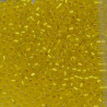 SEED BEAD, MIYUKI, 11/0 SILVERLINED YELLOW (RR6). SOLD PER PACK OF 10GM.