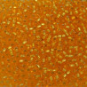 SEED BEAD, MIYUKI, 11/0 SILVERLINED LIGHT ORANGE (RR7). SOLD PER PACK OF 10GM.