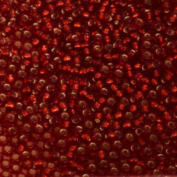 SEED BEAD, MIYUKI, 11/0 SILVERLINED RUBY (RR11). SOLD PER PACK OF 10GM.