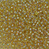 SEED BEAD, MIYUKI, 11/0 SILVERLINED GOLD AB (RR1003). SOLD PER PACK OF 10GM.