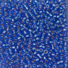 SEED BEAD, MIYUKI, 11/0 SILVERLINED SAPPHIRE AB (RR1019). SOLD PER PACK OF 10GM.